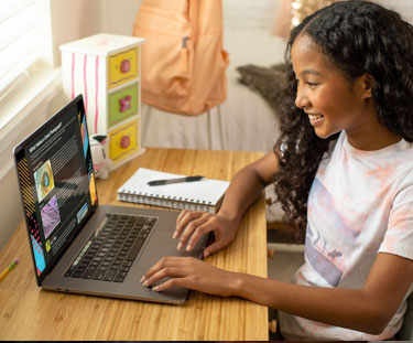 Girl using computer